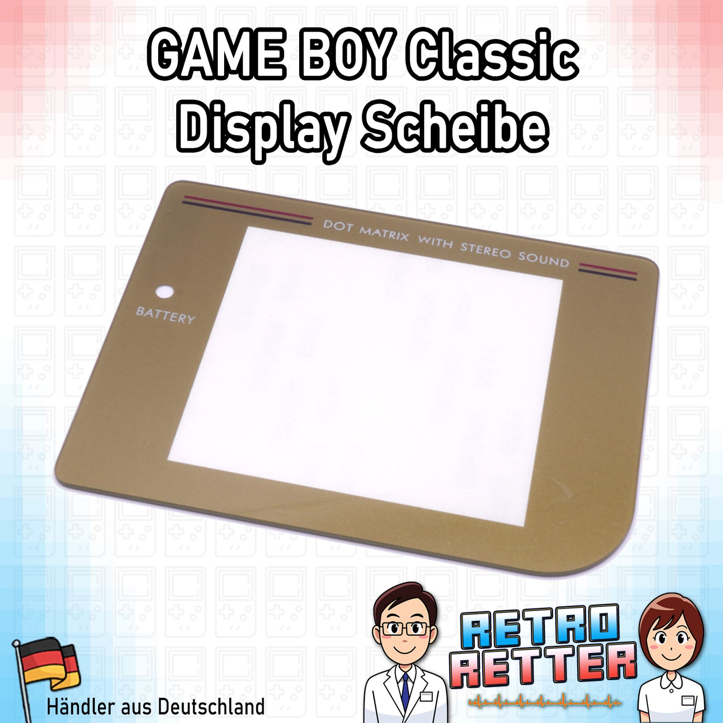 Ersatz Front Displayscheibe für den GAME BOY Classic - NEU, Alle Farben
