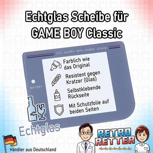 Ersatz Front Displayscheibe für den GAME BOY Classic - NEU Farbe: Classic Grau