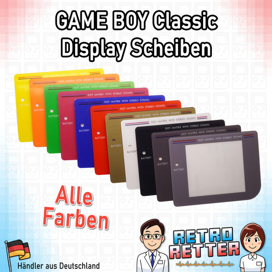 Ersatz Front Displayscheibe für den GAME BOY Classic - NEU, Alle Farben