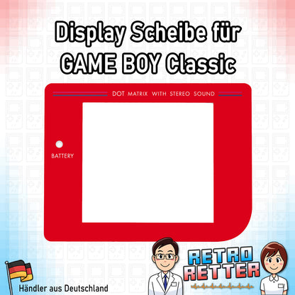 Ersatz Front Displayscheibe für den GAME BOY Classic - NEU, Alle Farben