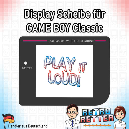 Ersatz Front Displayscheibe für den GAME BOY Classic - NEU Farbe: Schwarz