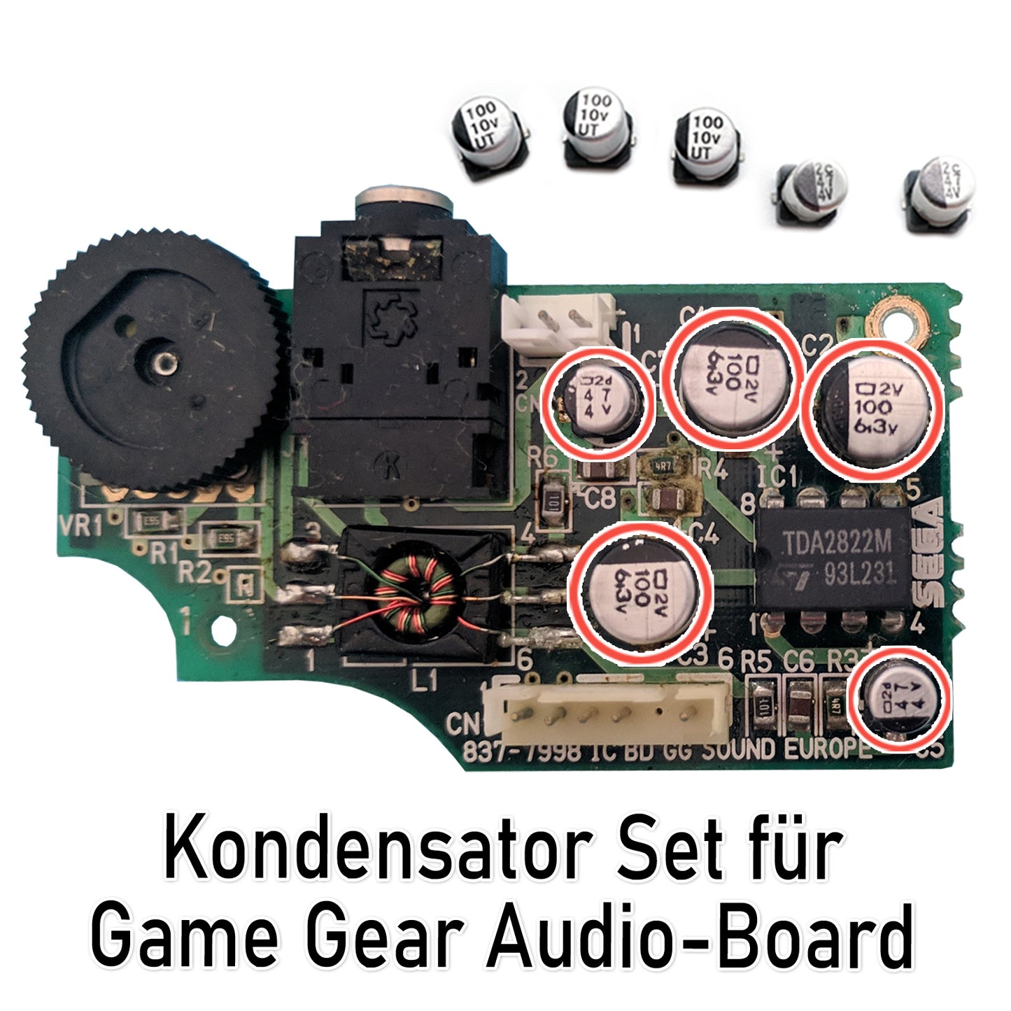 #ReCapKing Game Gear Kondensatoren Sets / Audio Board / Power Baoard