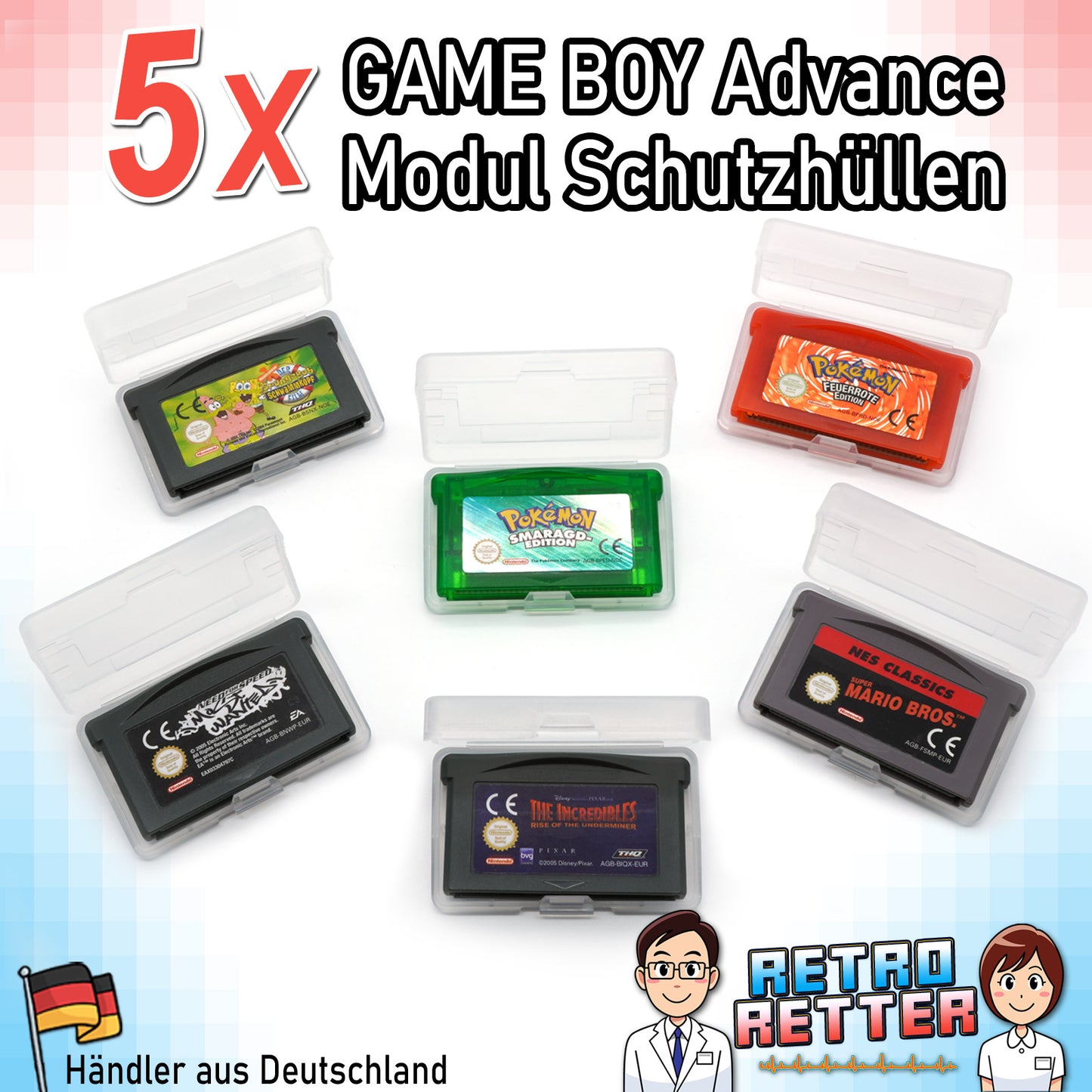 GAME BOY Advance Spiele Modul Schutzhüllen