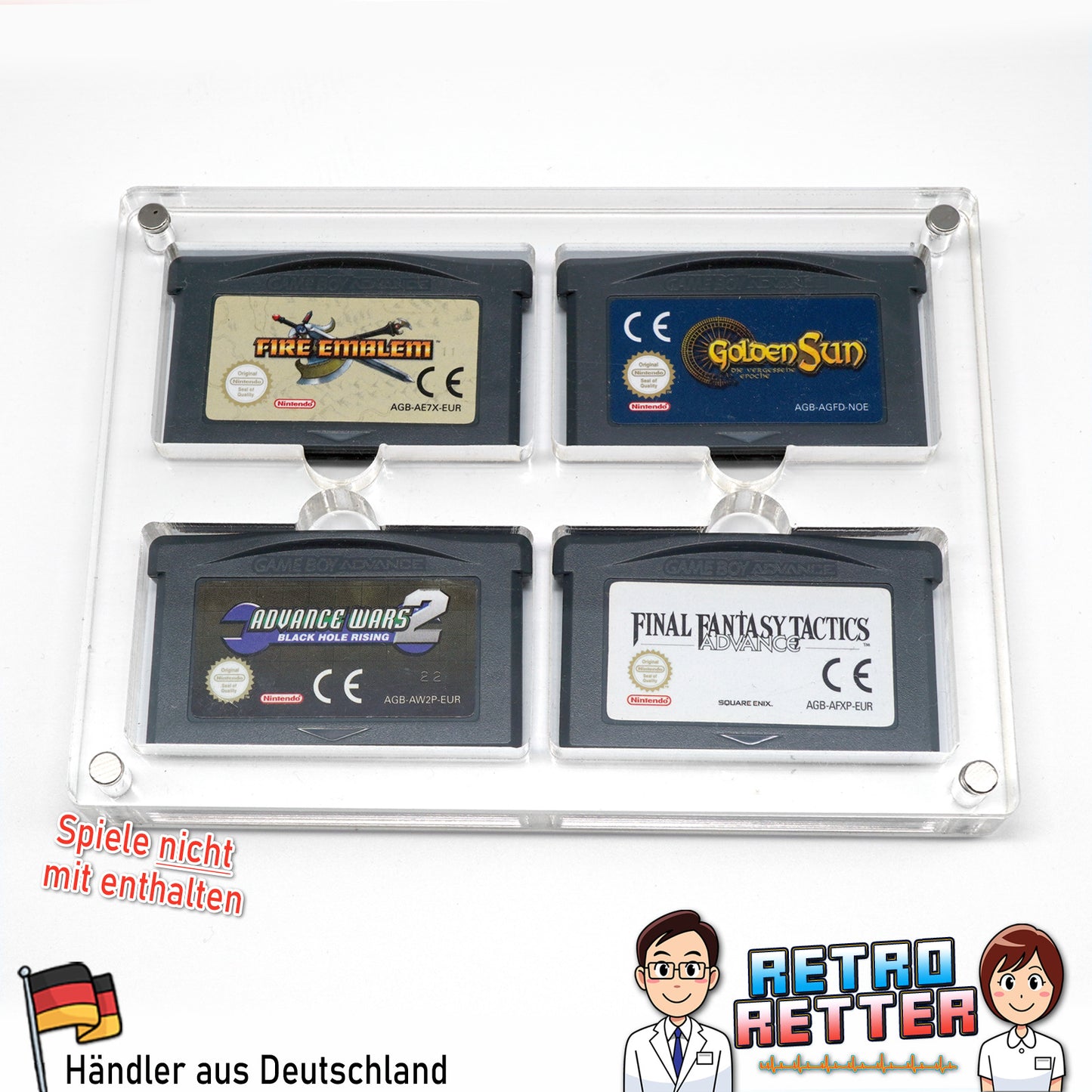GBA Acryl Spiele Modul Case 4-Fach