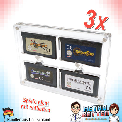 GBA Acryl Spiele Modul Case 4-Fach