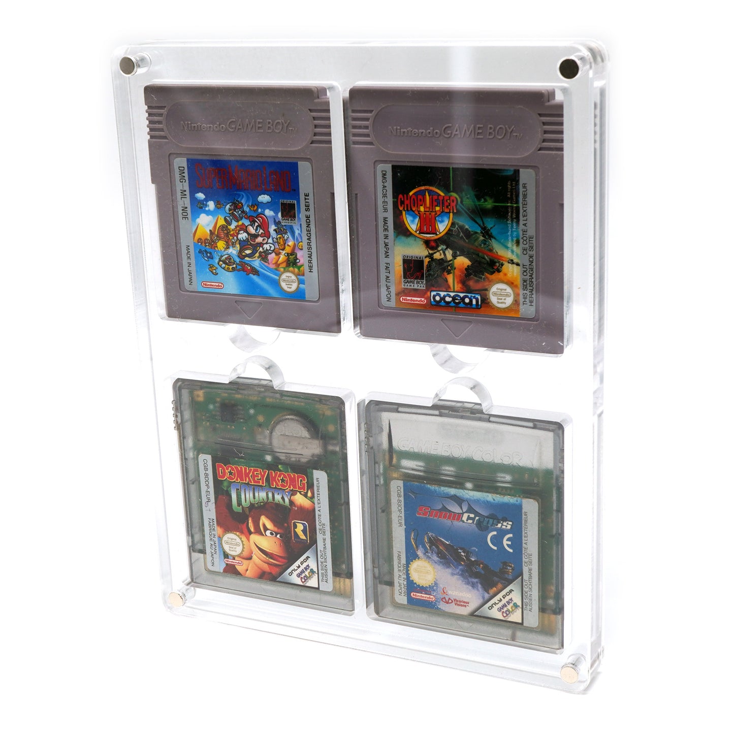 GAME BOY Acryl Spiele Modul Case 4-Fach