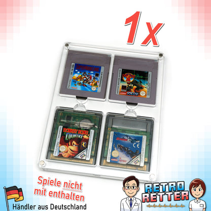 GAME BOY Acryl Spiele Modul Case 4-Fach
