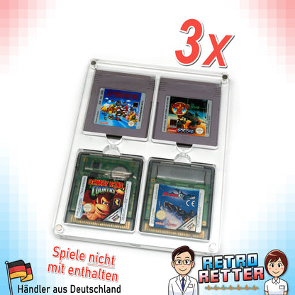 GAME BOY Acryl Spiele Modul Case 4-Fach