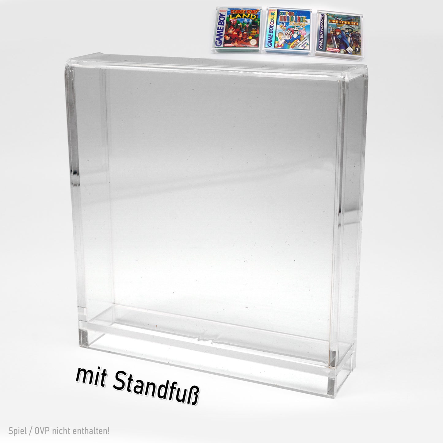 Acryl Case mit/ohne Standfuß für GAME BOY Spiele OVP (GB Classic, GBC, GBA)