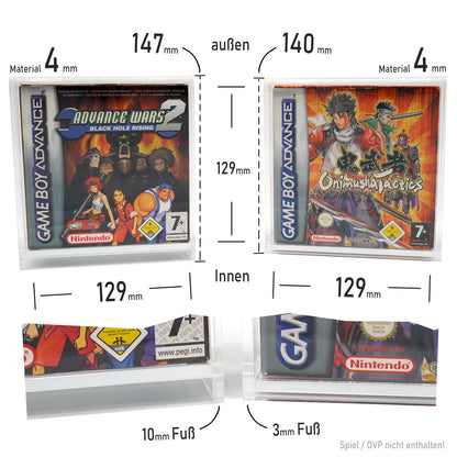 Acryl Case mit/ohne Standfuß für GAME BOY Spiele OVP (GB Classic, GBC, GBA)