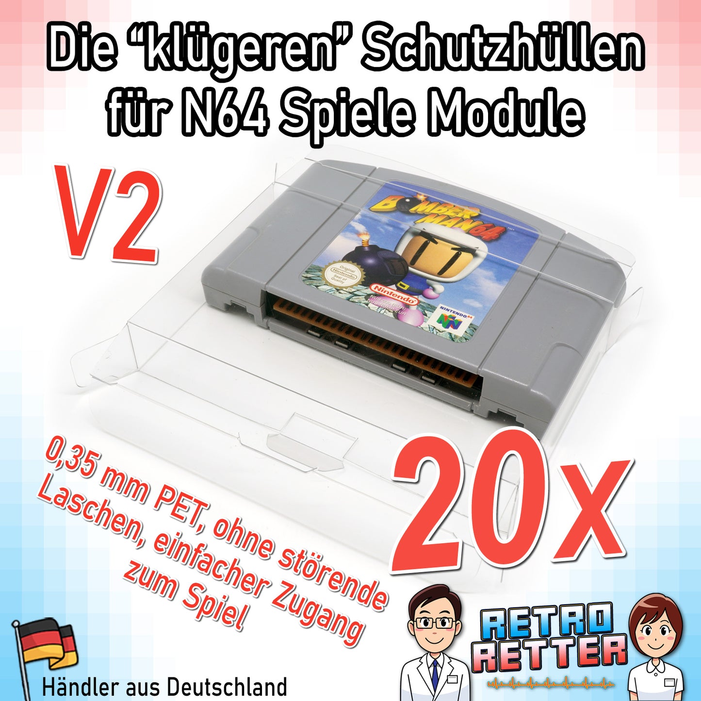 Nintendo 64 Spiele Modul Schutzhüllen