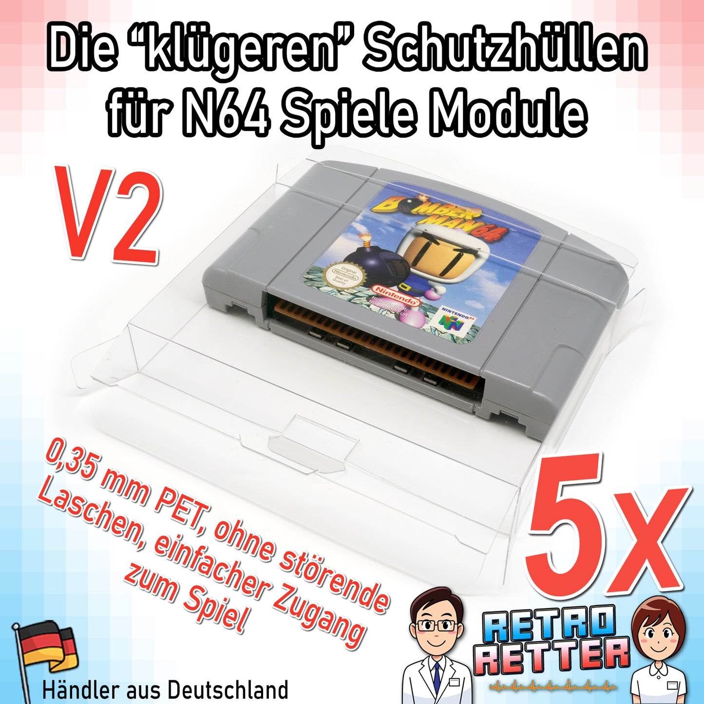Nintendo 64 Spiele Modul Schutzhüllen