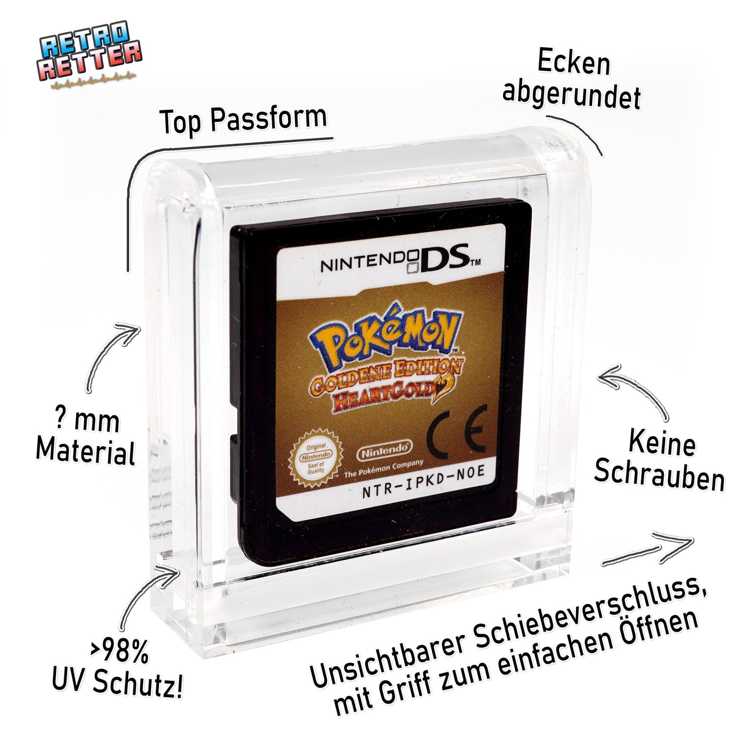 Acryl Spiele Modul Case 1-Fach für Nintendo DS / 3DS Games
