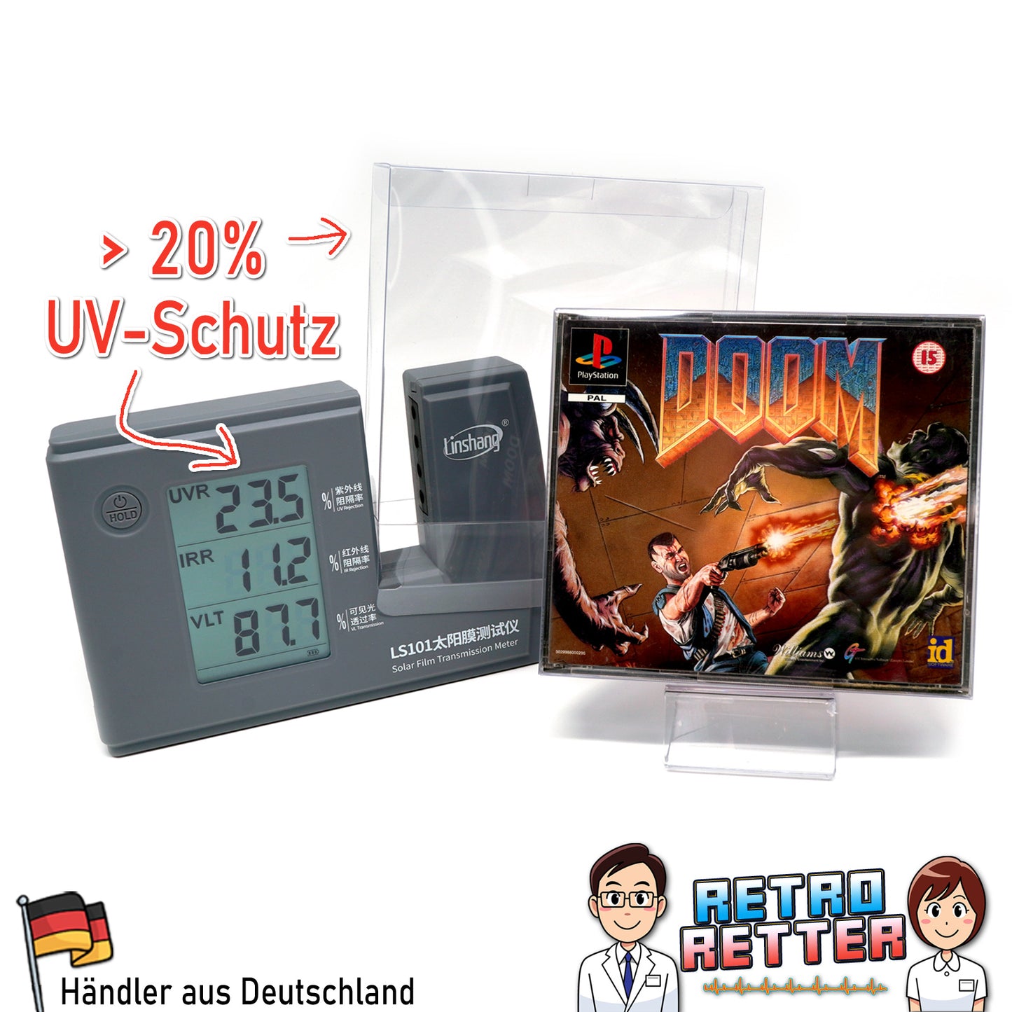 PS1 Doppel / Multi CD Spiele Schutzhüllen Exklusives RetroRetter V2 Design!