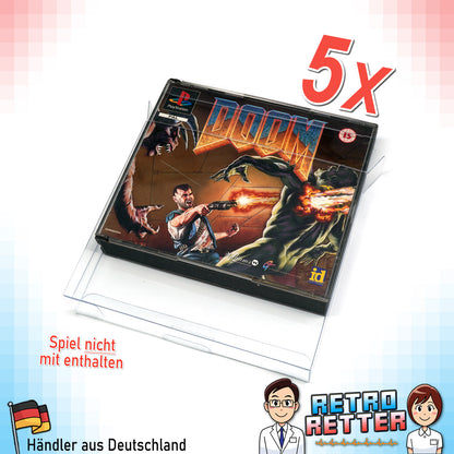 PS1 Doppel / Multi CD Spiele Schutzhüllen Exklusives RetroRetter V2 Design!