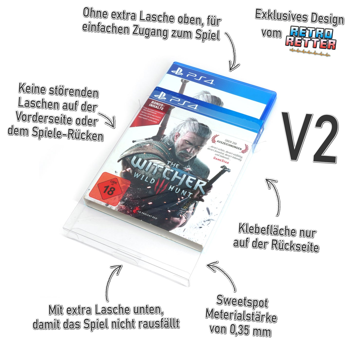 Schutzhüllen für PS3 / PS4 / PS5 Spiele OVPs mit Schuber