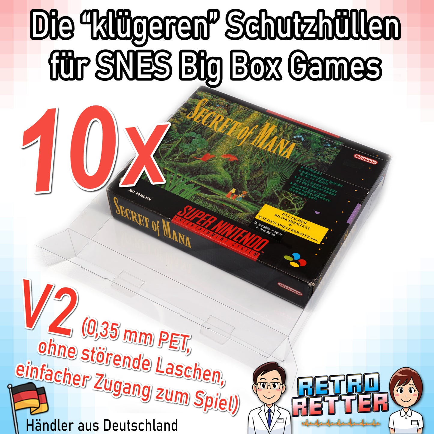 Super Nintendo Big Box Spiele OVP Schutzhüllen