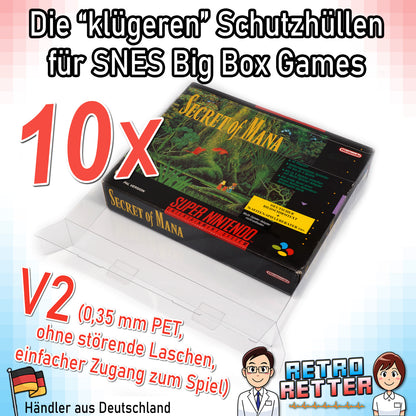 Super Nintendo Big Box Spiele OVP Schutzhüllen