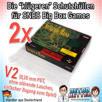Super Nintendo Big Box Spiele OVP Schutzhüllen