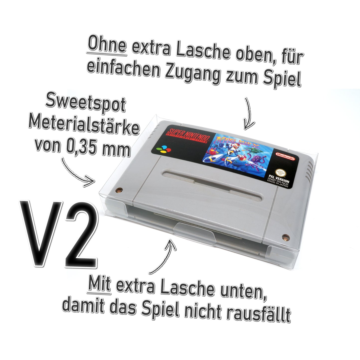 Super Nintendo Spiele Modul Schutzhüllen