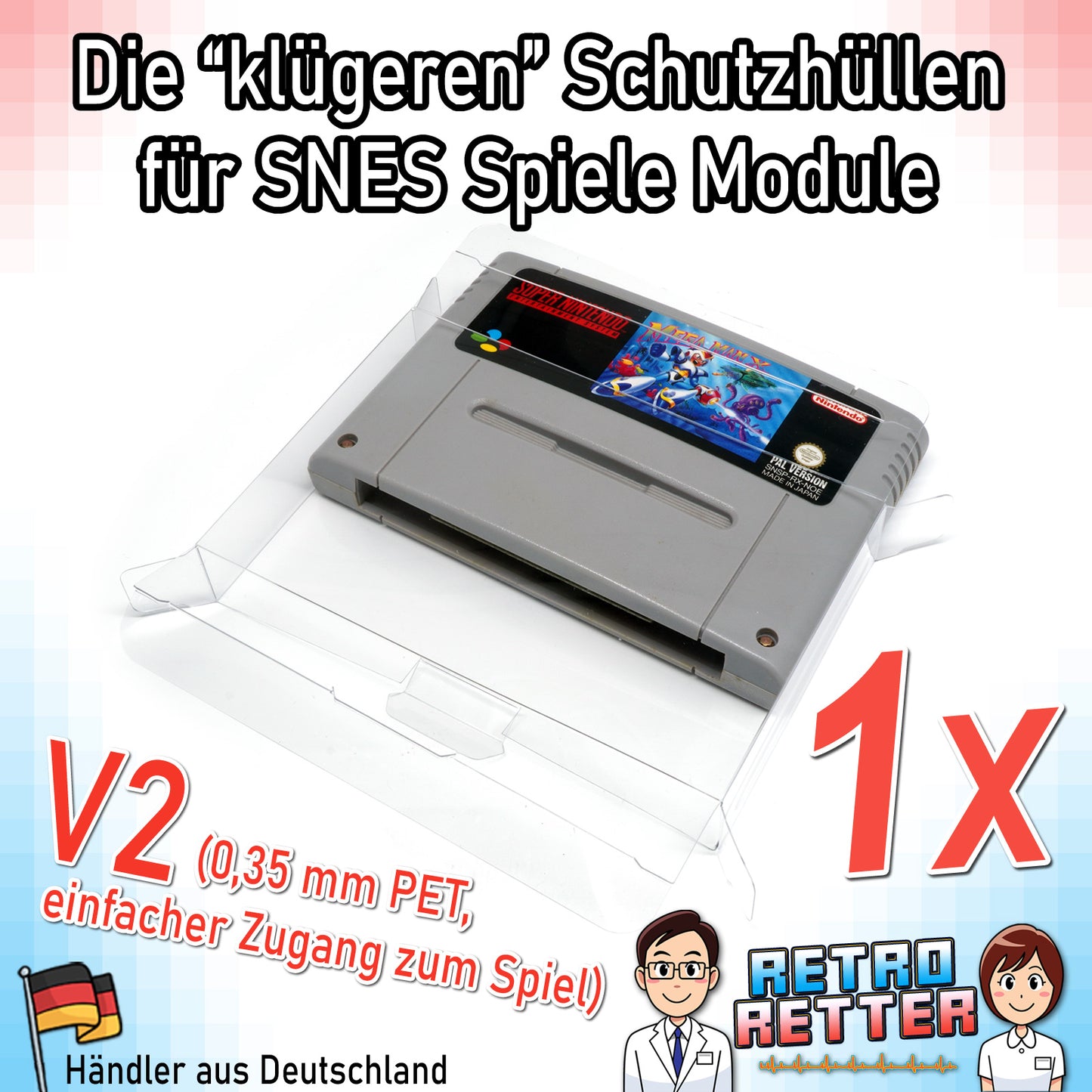 Super Nintendo Spiele Modul Schutzhüllen