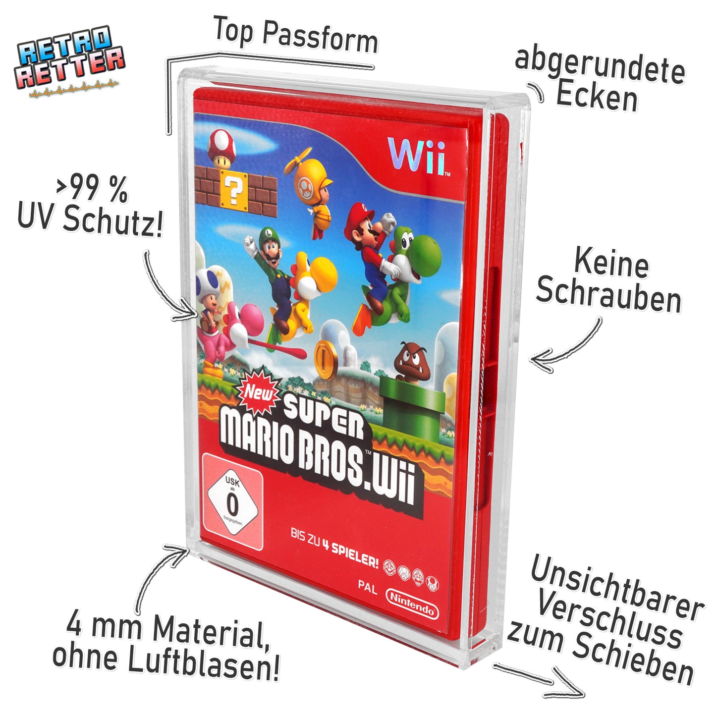 Acryl Case für Nintendo Wii / Wii U Spiele OVP