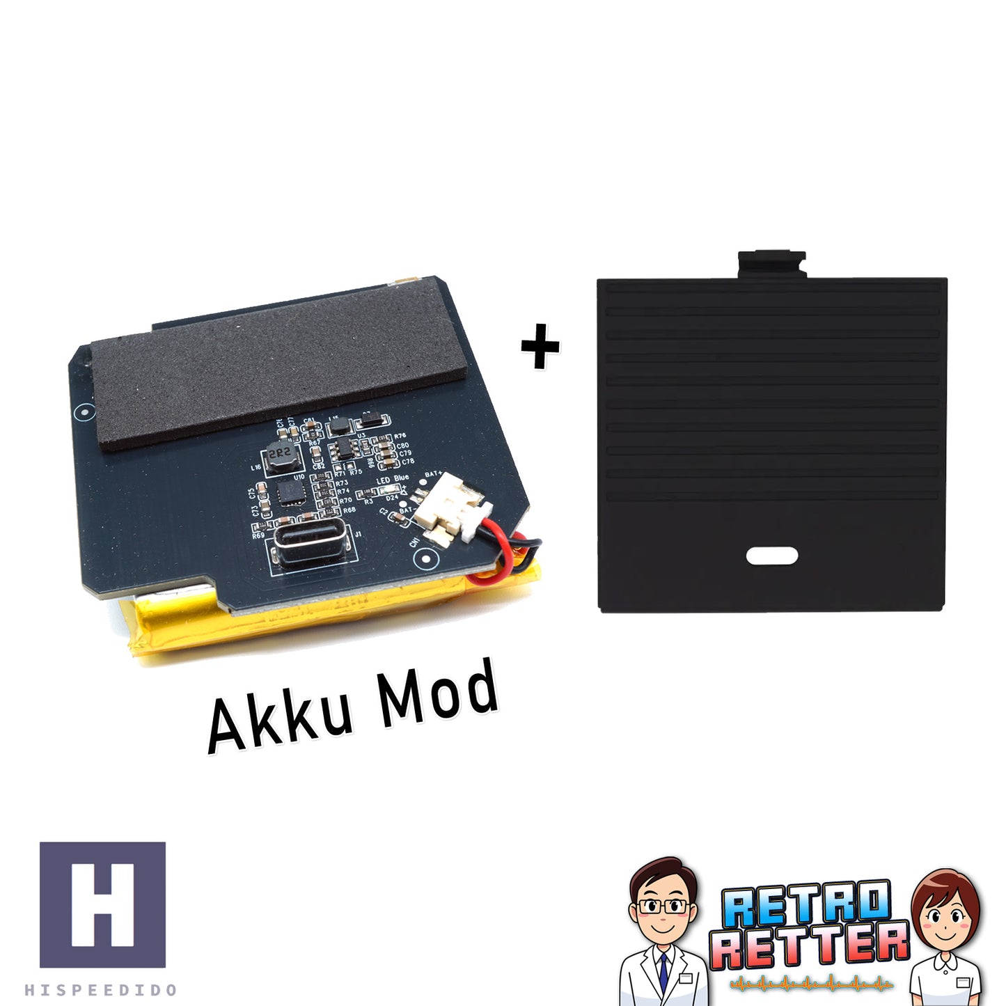 HISPEEDIDO 3,7V Akku Mod für GAME BOY Classic DMG (mit / ohne IPS Kit)