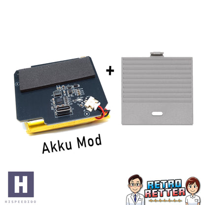 HISPEEDIDO 3,7V Akku Mod für GAME BOY Classic DMG (mit / ohne IPS Kit)