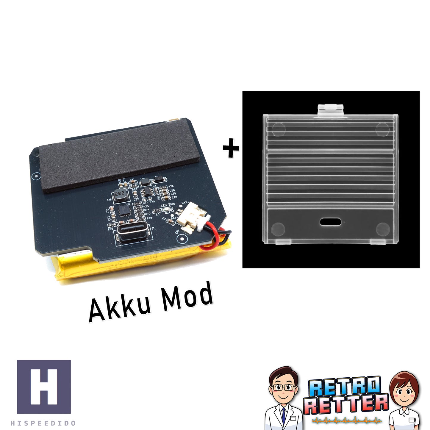 HISPEEDIDO 3,7V Akku Mod für GAME BOY Classic DMG (mit / ohne IPS Kit)