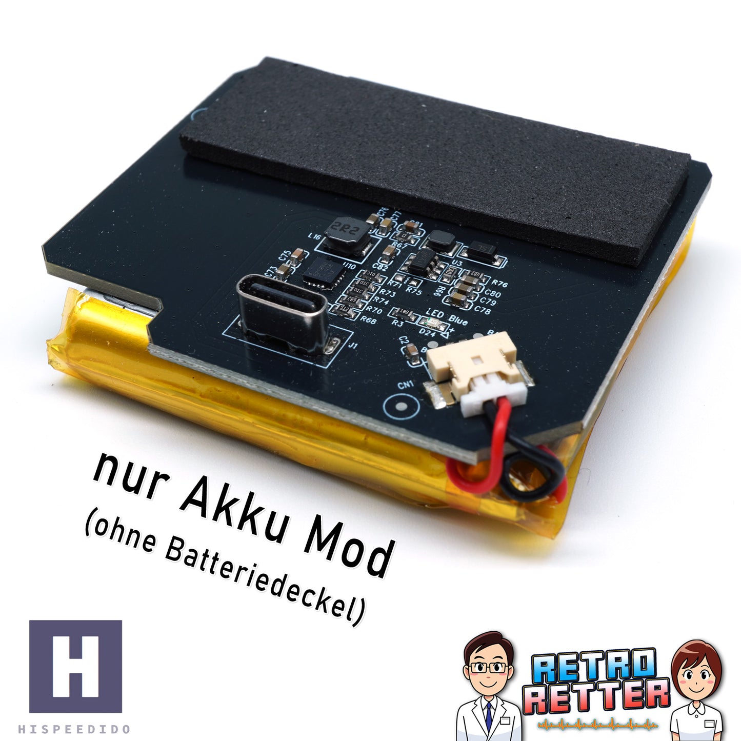 HISPEEDIDO 3,7V Akku Mod für GAME BOY Classic DMG (mit / ohne IPS Kit)