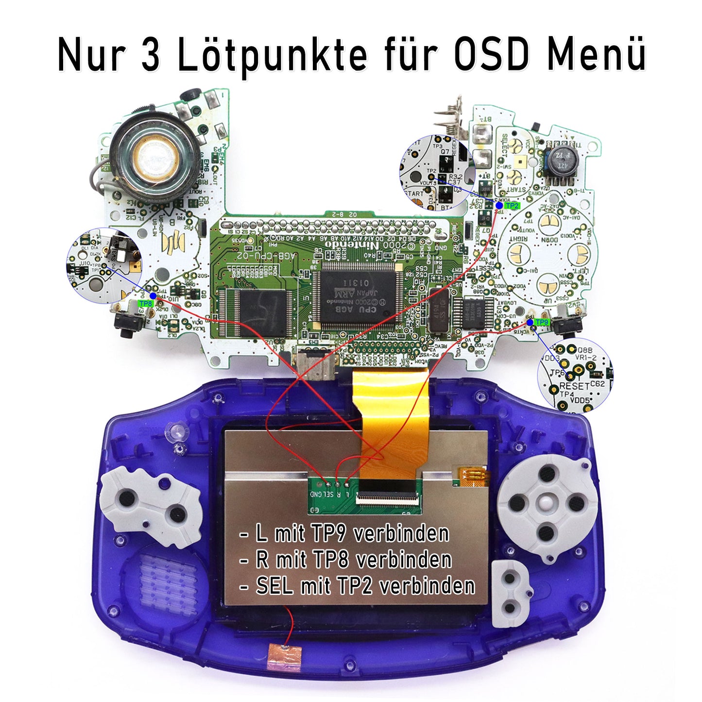 HISPEEDIDO GBA IPS V5 Laminated Set für GAME BOY Advance