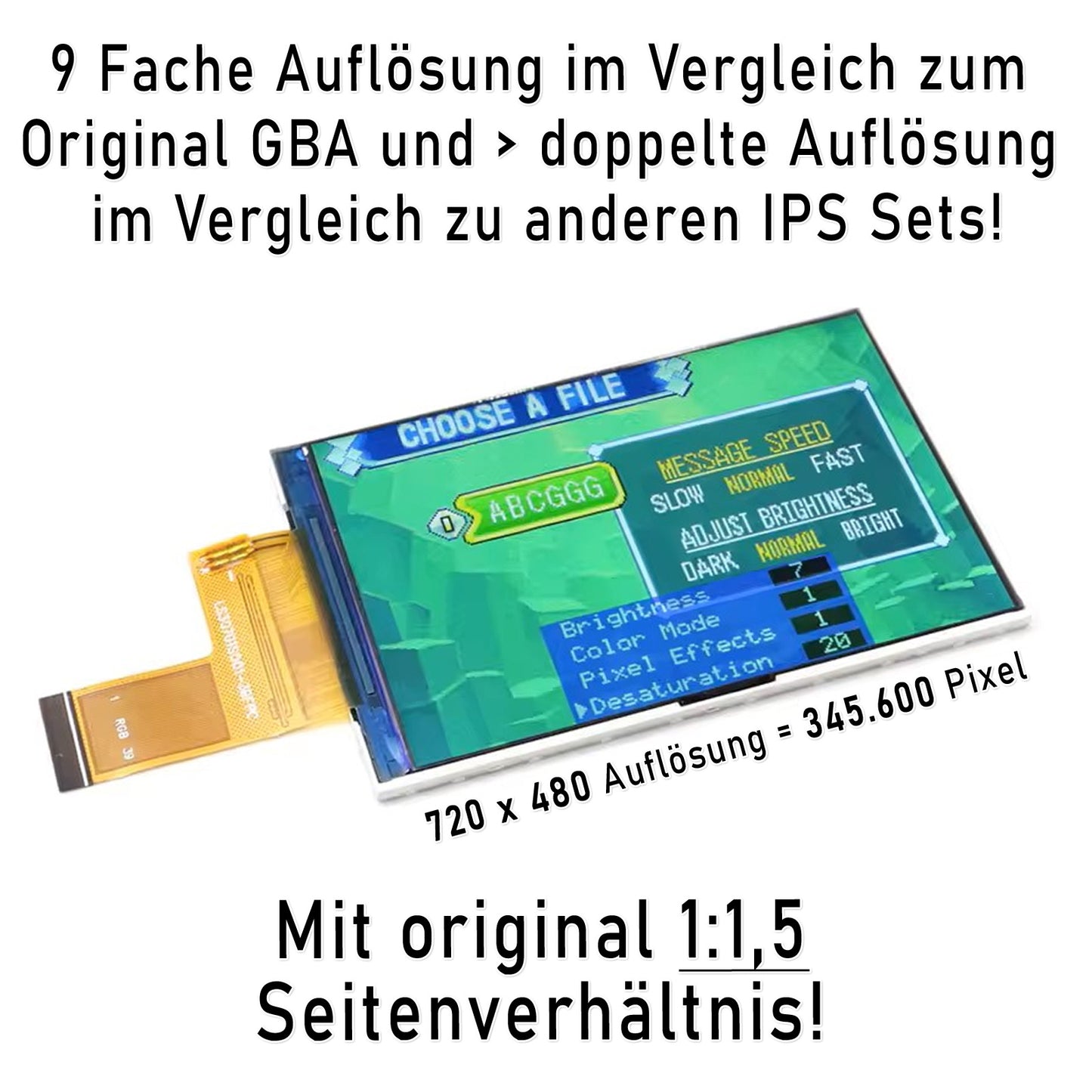 HISPEEDIDO GBA IPS V5 Laminated Set für GAME BOY Advance