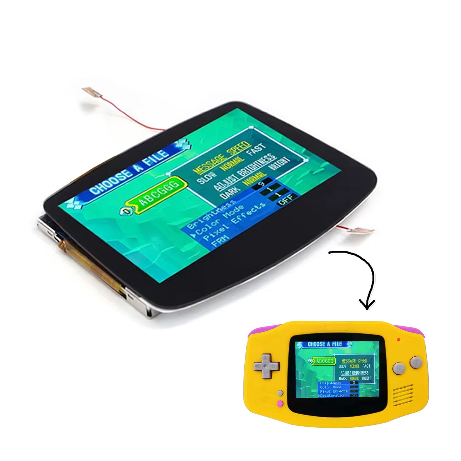 HISPEEDIDO GBA V5 IPS Display Set mit Gehäuse für GameBoy Advance