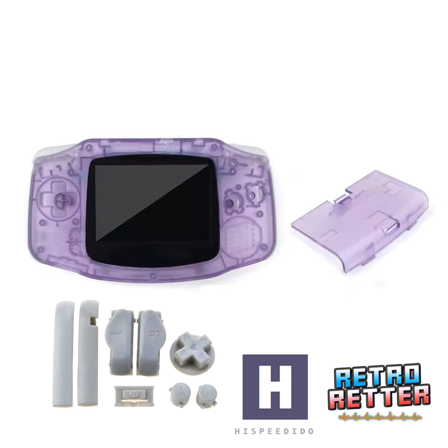 HISPEEDIDO GBA Gehäuse für IPS Display Set V5 / V2 für GameBoy Advance