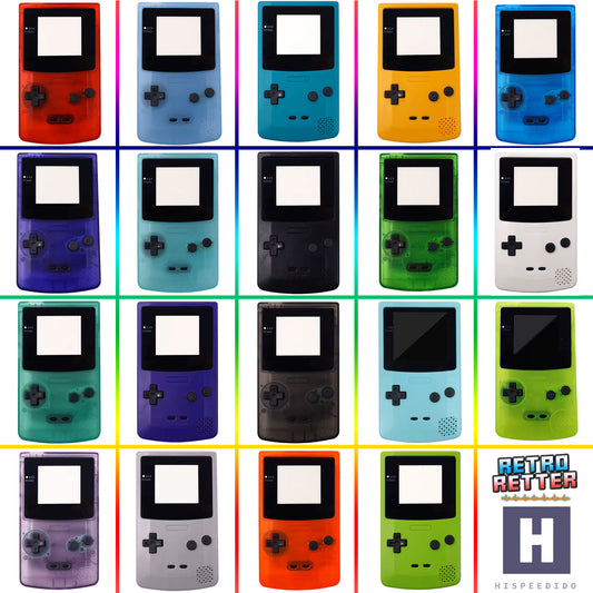 HISPEEDIDO GBC Gehäuse für Q10 AMOLED IPS Display Set für GameBoy Color