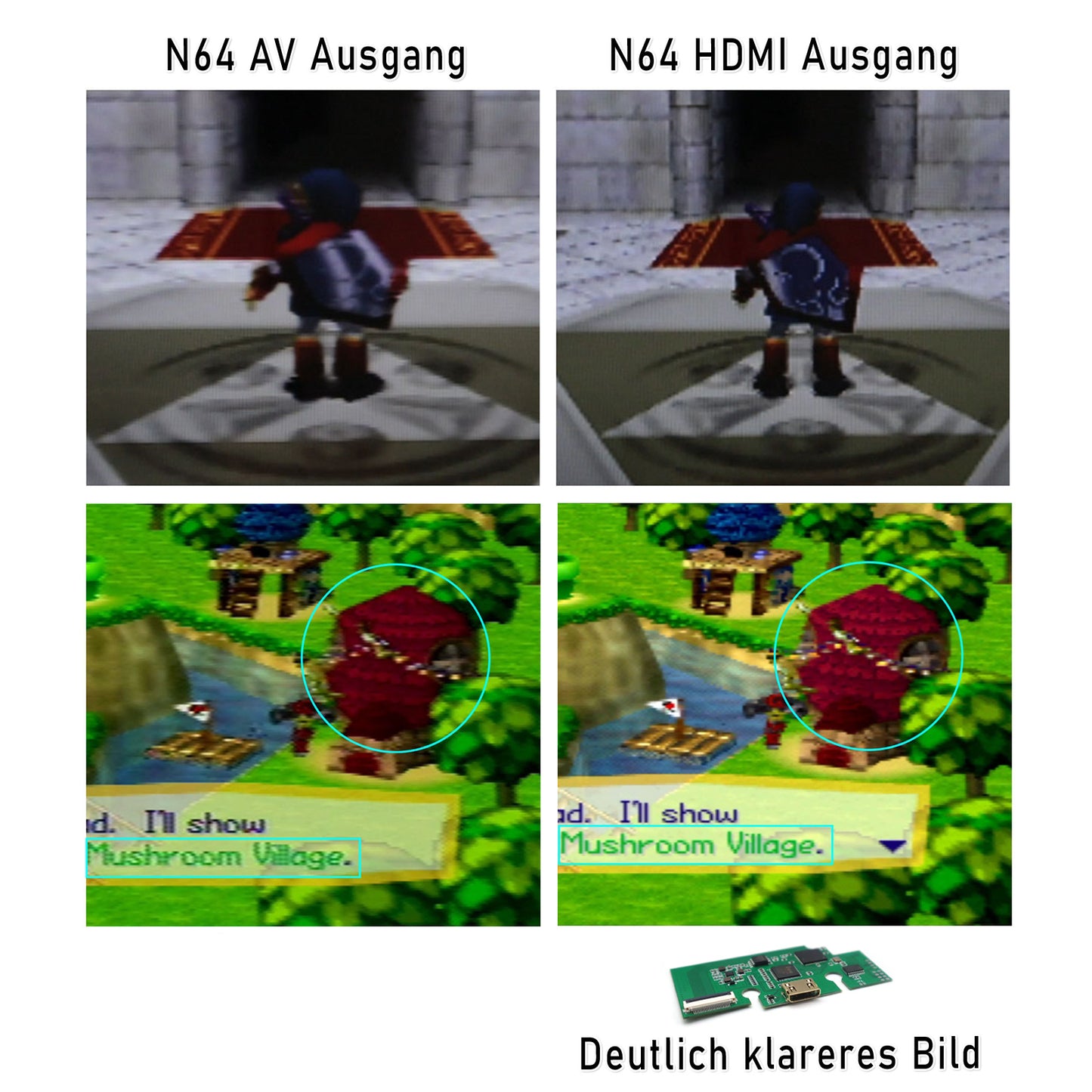 HISPEEDIDO N64 HDMI Mod Umbau Set mit OSD für Nintendo 64