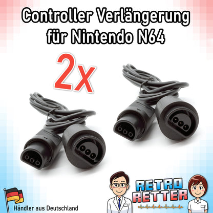 2x 1,8m N64 Controller Verlängerungskabel