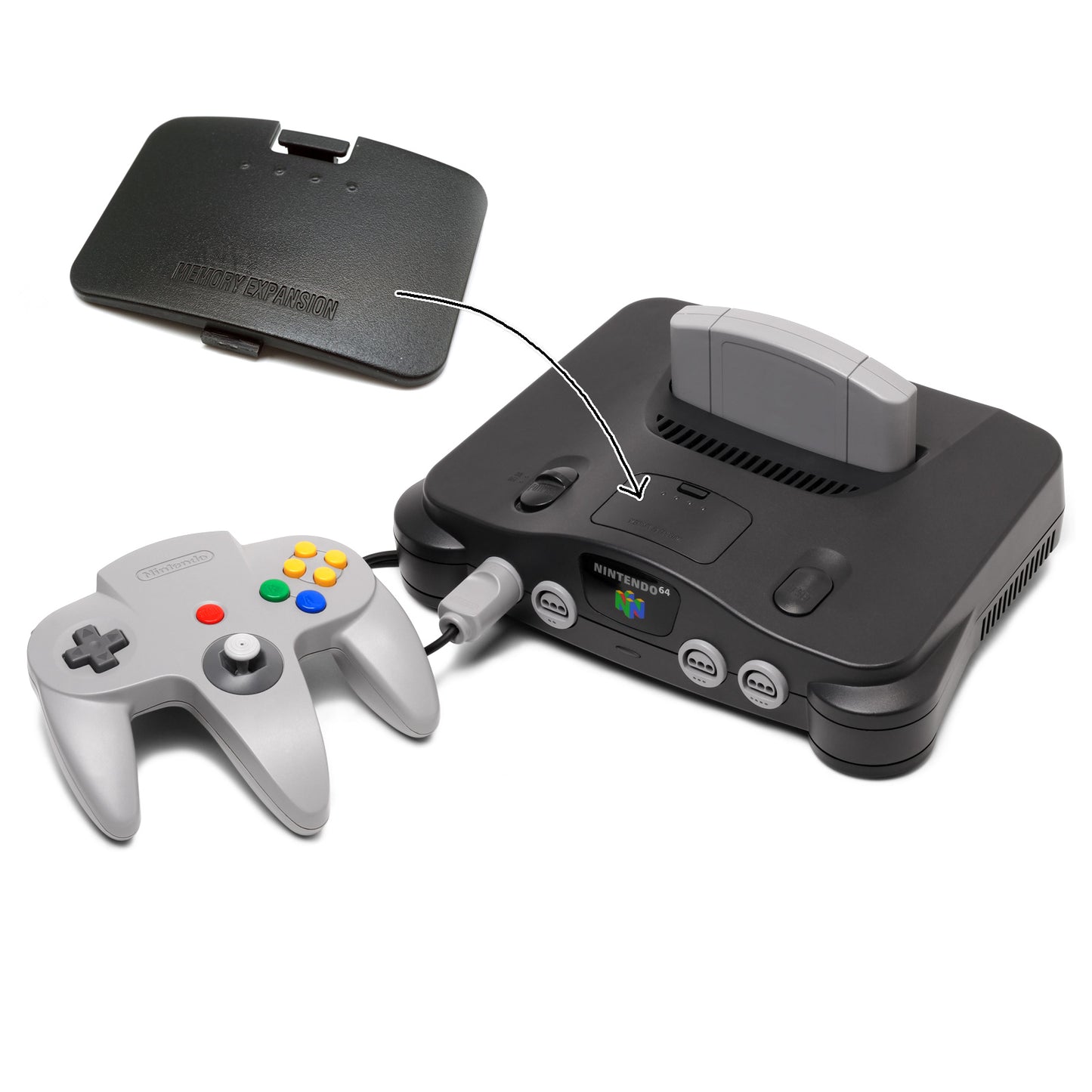 N64 Jumper Pak Schacht Abdeckung - Schwarz