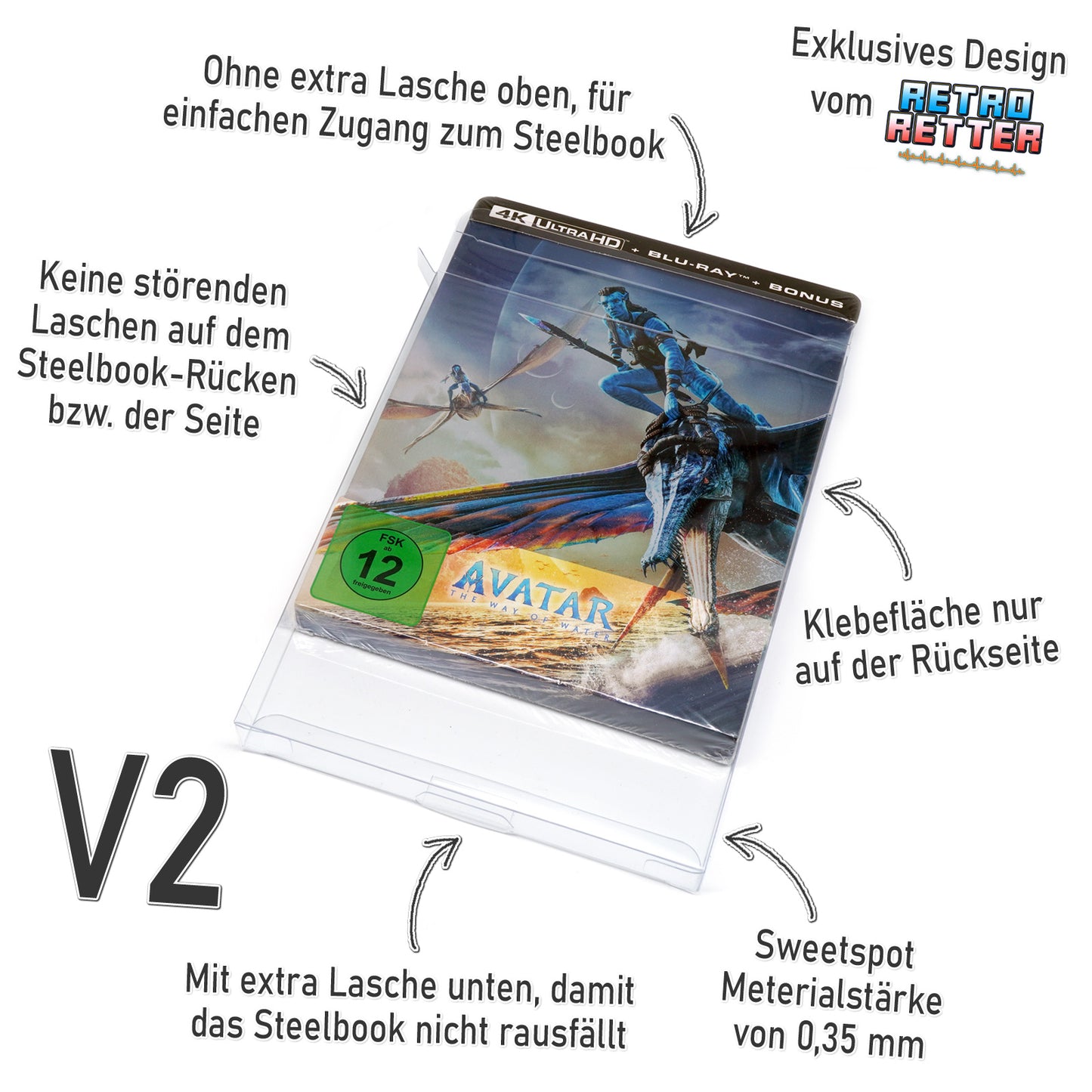 Schutzhüllen für Blu-Ray Steelbook mit Schuber Exklusives RetroRetter V2 Design!
