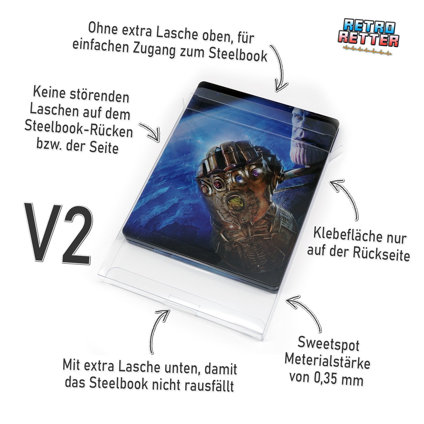 Blu-Ray Film Steelbook Schutzhüllen Exklusives RetroRetter V2 Design!