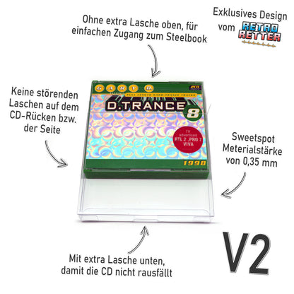 Musik Doppel CD / Multi CD Schutzhüllen Exklusives RetroRetter V2 Design!