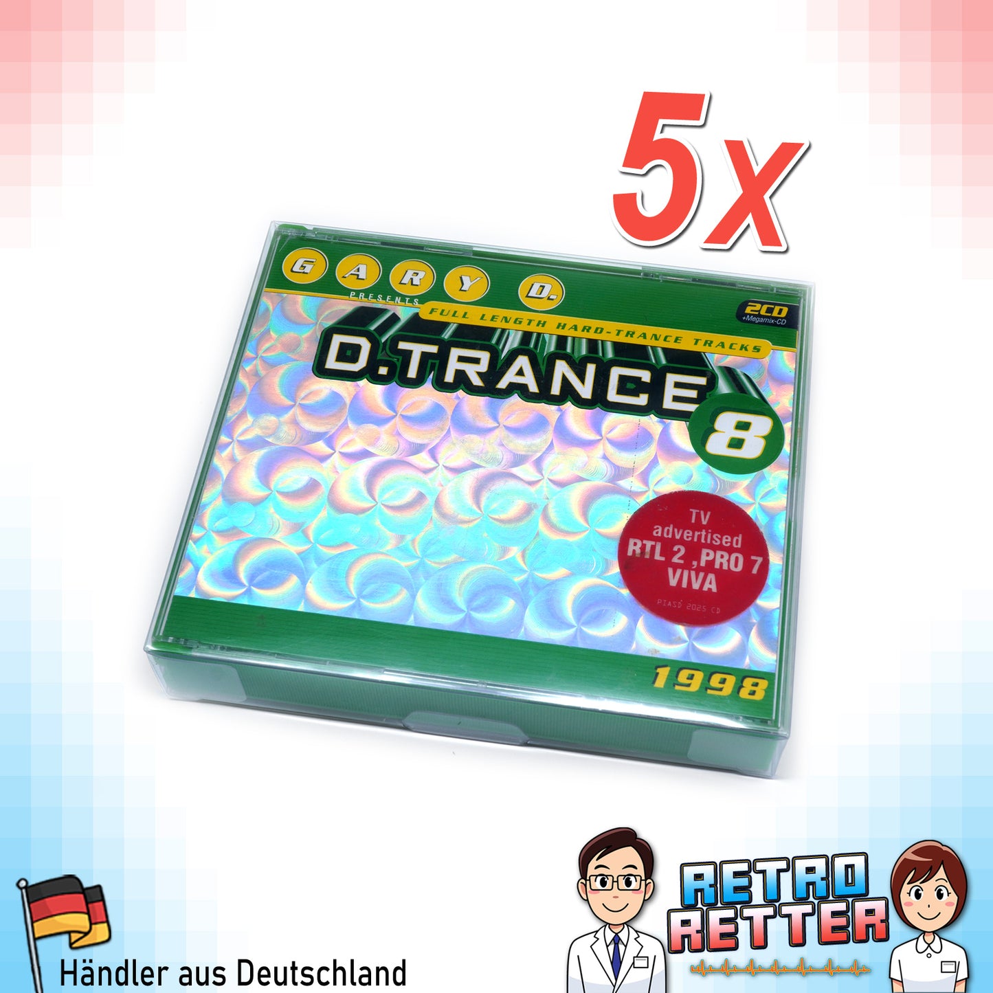 Musik Doppel CD / Multi CD Schutzhüllen Exklusives RetroRetter V2 Design!