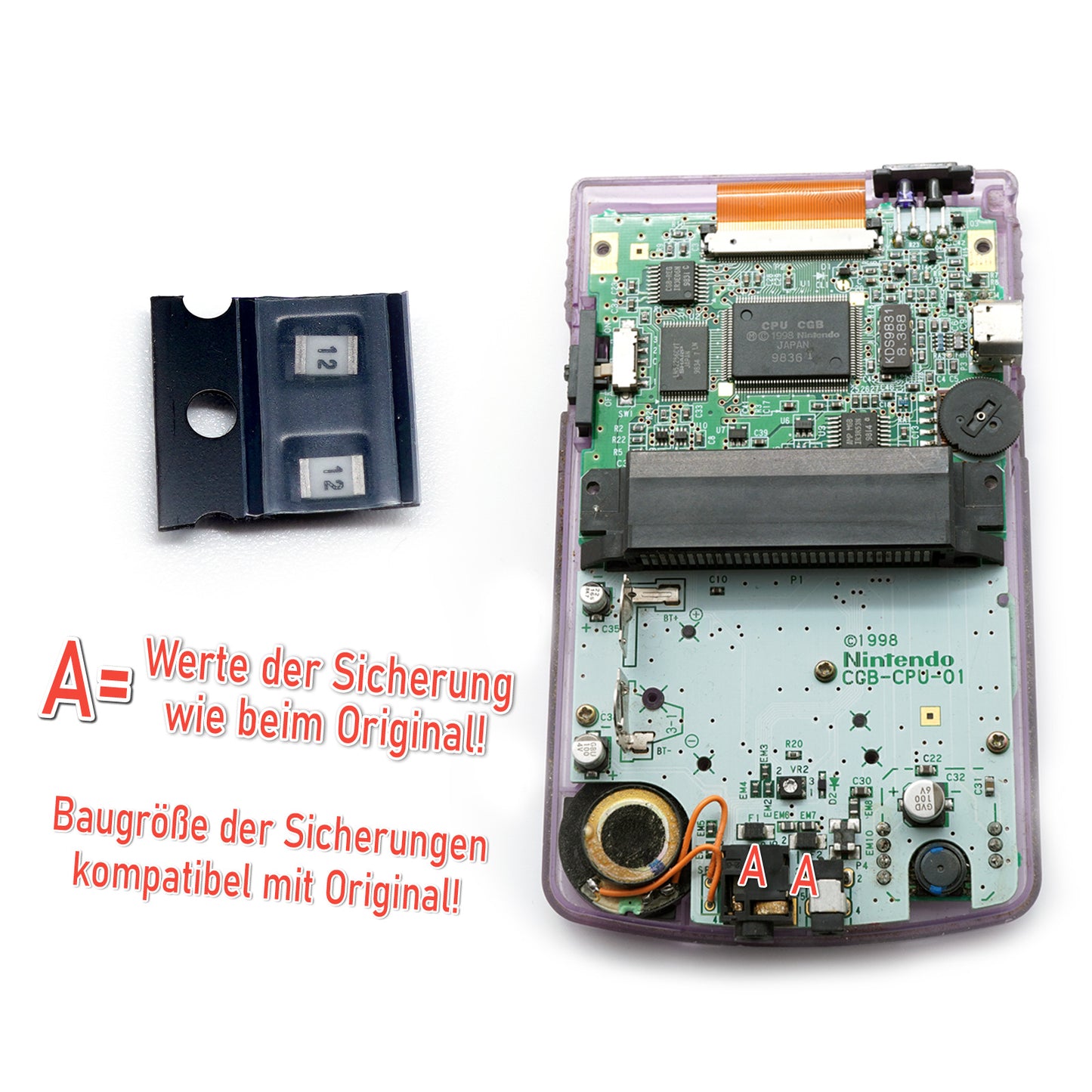 Sicherung für GAME BOY Color Platine