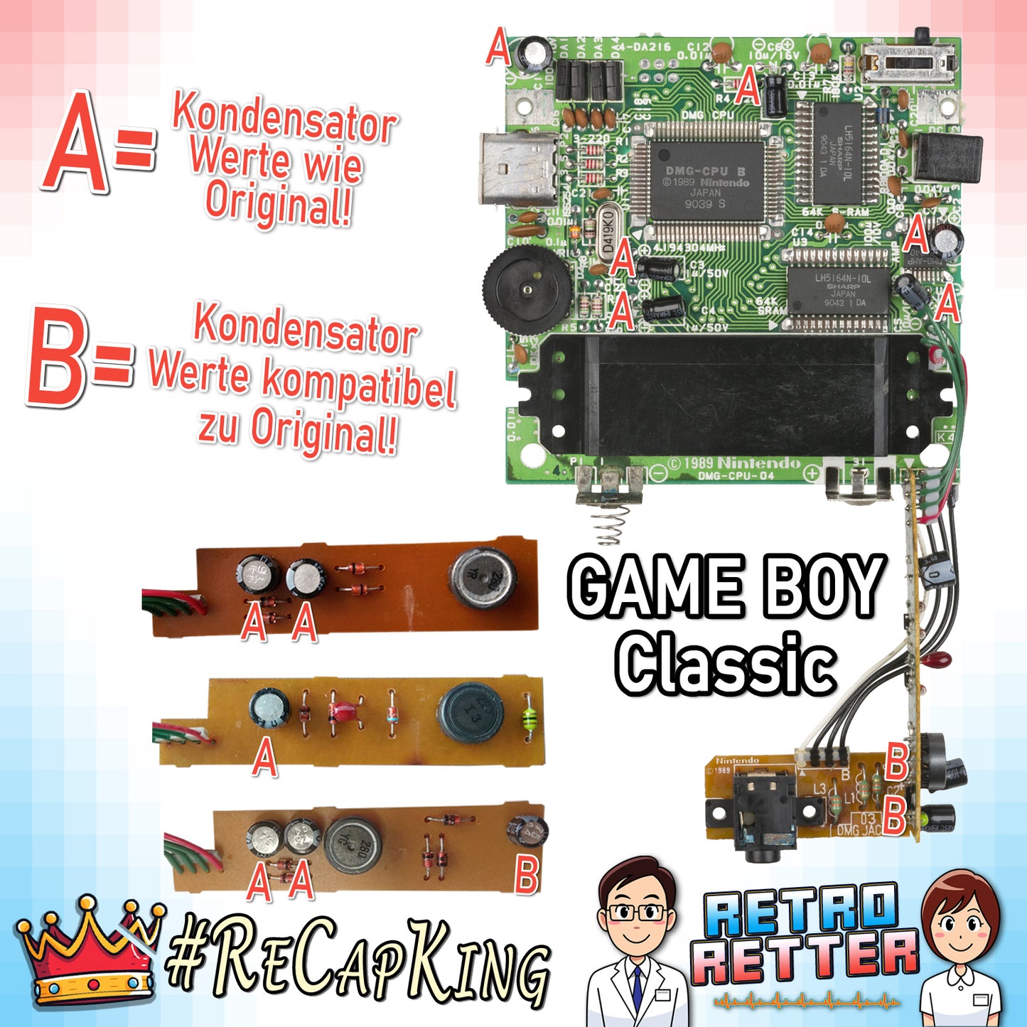 #ReCapKing Kondensatoren + Sicherungen für alle GAME BOY Varianten