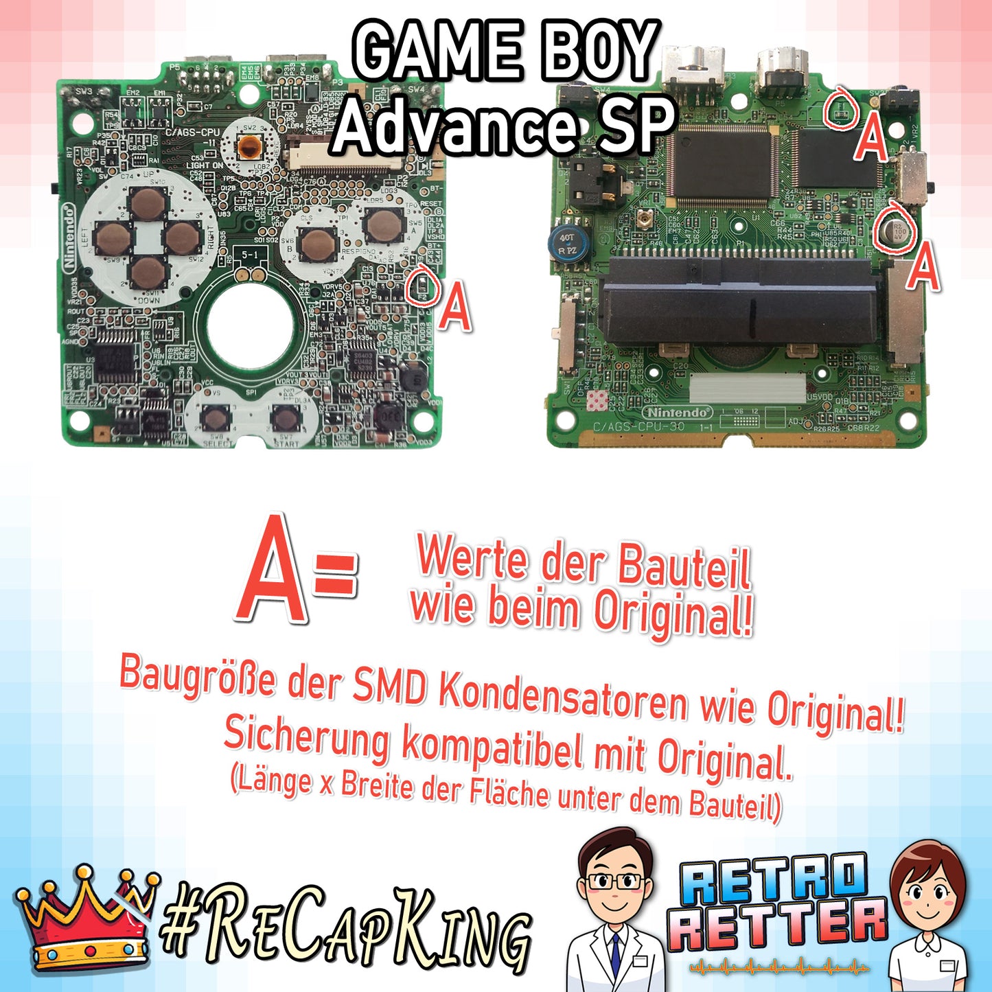#ReCapKing Kondensatoren + Sicherungen für alle GAME BOY Varianten