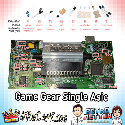 #ReCapKing Precision-Fix Kondensatoren Set - Sega Game Gear Set Auswahl -