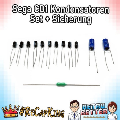 Sega Mega CD1 12x Kondensatoren + 1x Sicherung Set