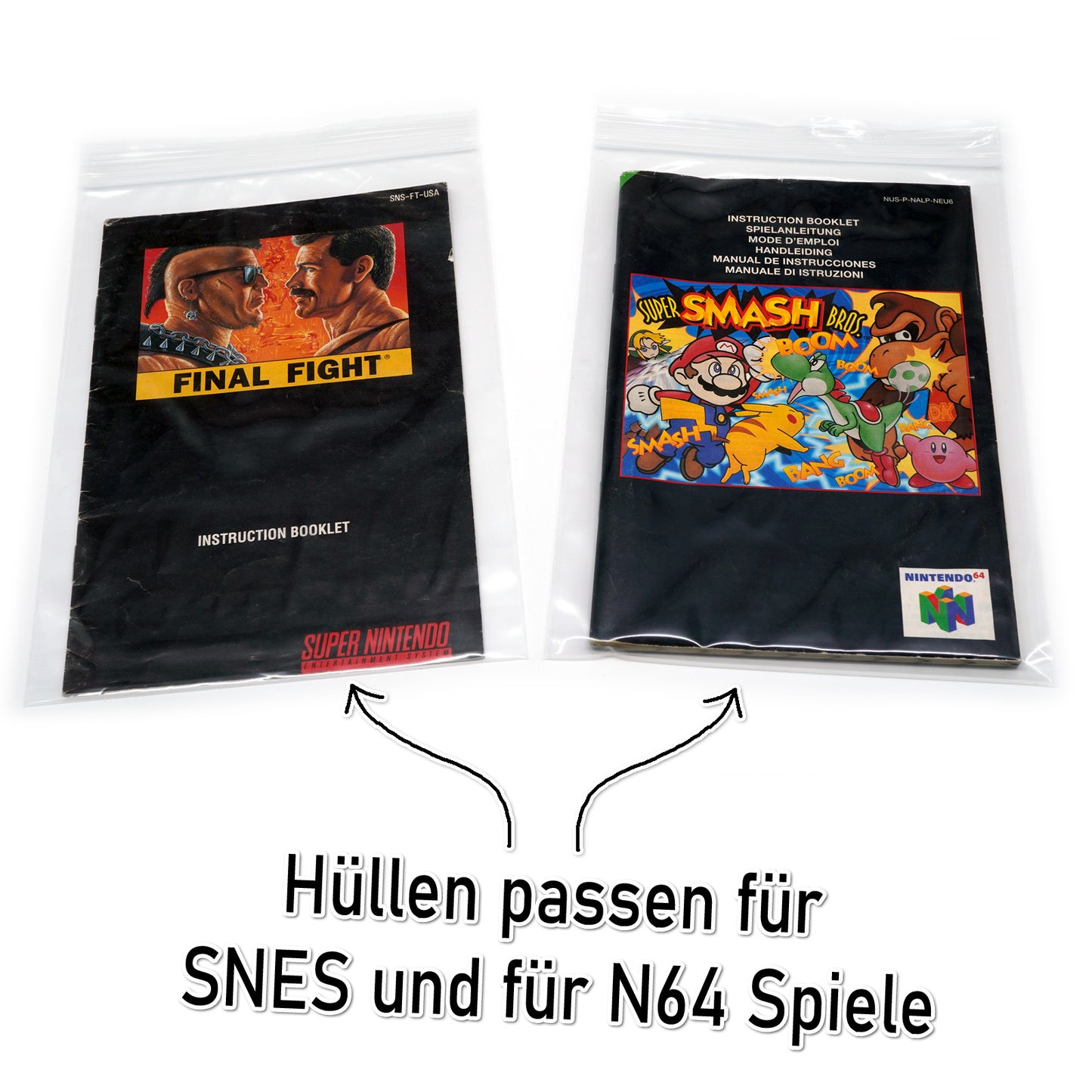 Hüllen für Super Nintendo Spiele Anleitungen