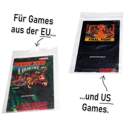 Hüllen für Super Nintendo Spiele Anleitungen