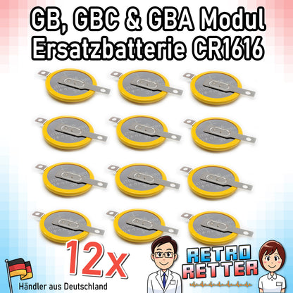 CR1616 / CR2025 Knopfzellen Batterie mit Lötfahne für GAME BOY Modul Speicherstand